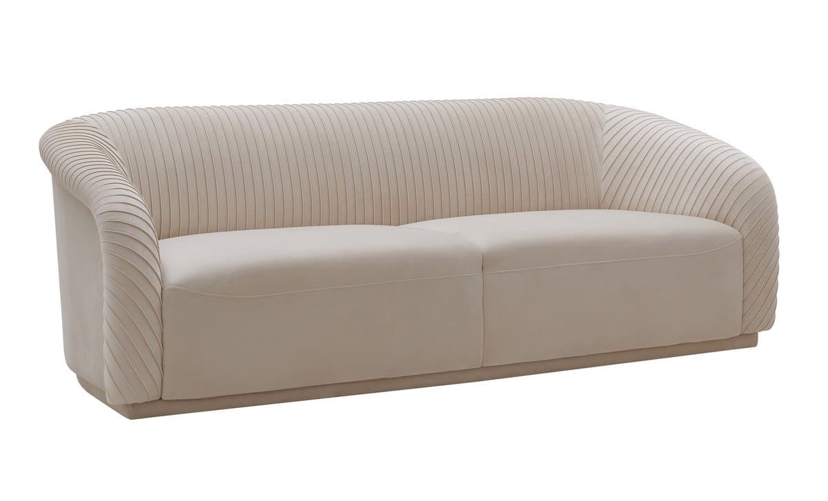 Yara Pleated Velvet Sofa Hollywood Glam Furnitures