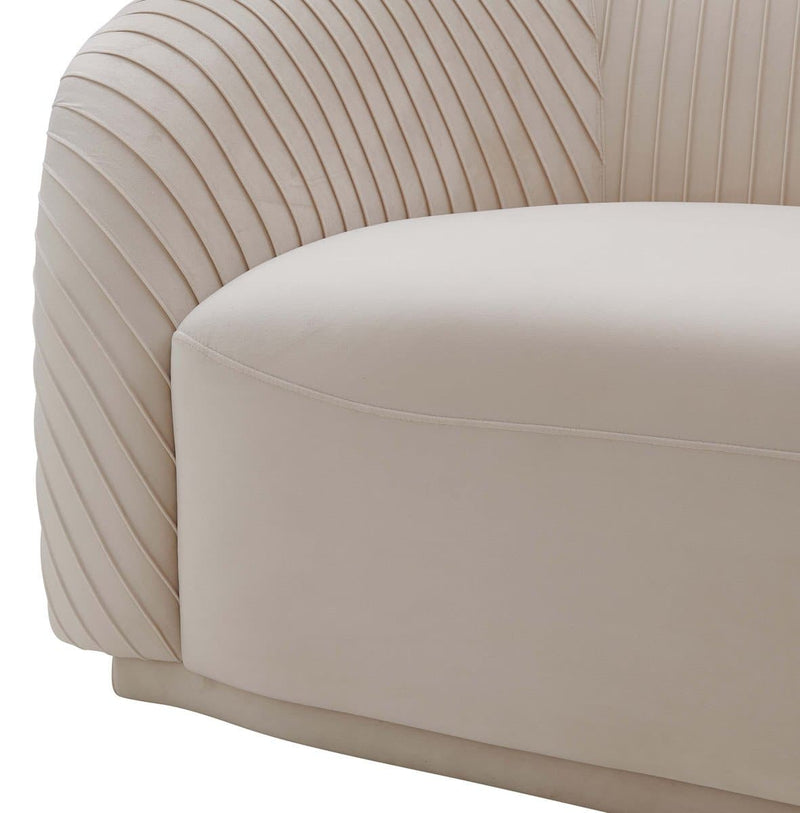 Yara Pleated Velvet Sofa