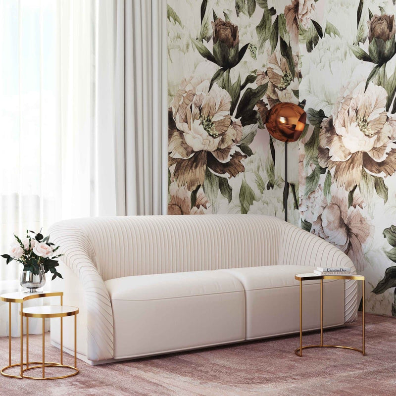 Yara Pleated Velvet Sofa – Hollywood Glam Furnitures