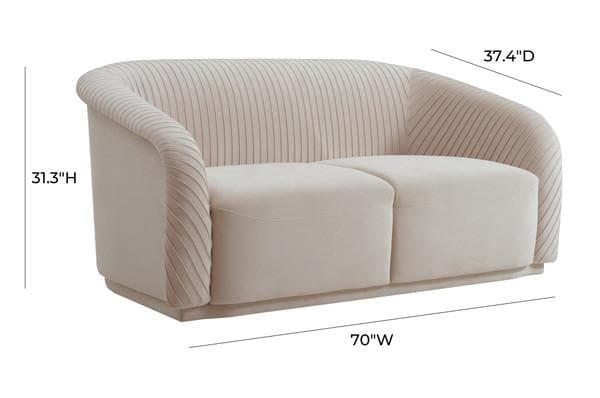 Yara Pleated Velvet Loveseat