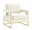 Avery Velvet Accent Chair with Gold Legs