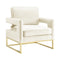 Avery Velvet Accent Chair with Gold Legs