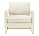 Avery Velvet Accent Chair with Gold Legs