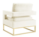 Avery Velvet Accent Chair with Gold Legs
