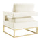 Avery Velvet Accent Chair with Gold Legs