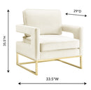 Avery Velvet Accent Chair with Gold Legs