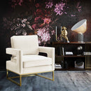 Avery Velvet Accent Chair with Gold Legs