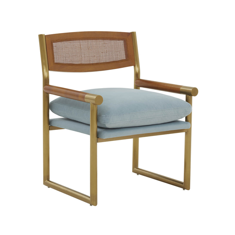 Harlow Rattan  Velvet Chair