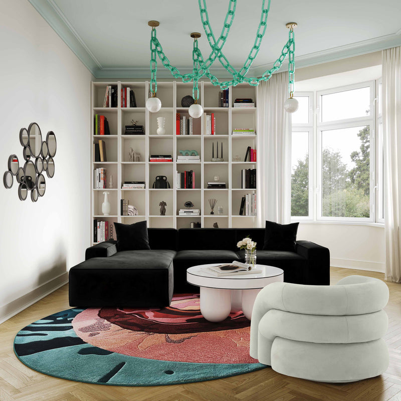 Slipper Velvet Swivel Chair