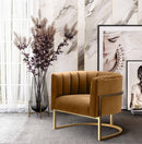 Magnolia Velvet Accent Chair Gold Base