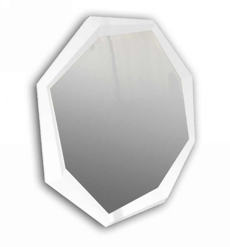 A&X Octagon - Modern Crocodile Lacquer Mirror