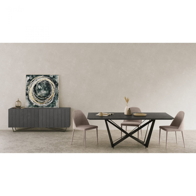 Burton Fabric Dining Chair Light Grey - Set Of Two