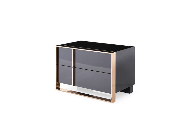 Nova Domus Cartier Modern Black & Rosegold Bedroom Set