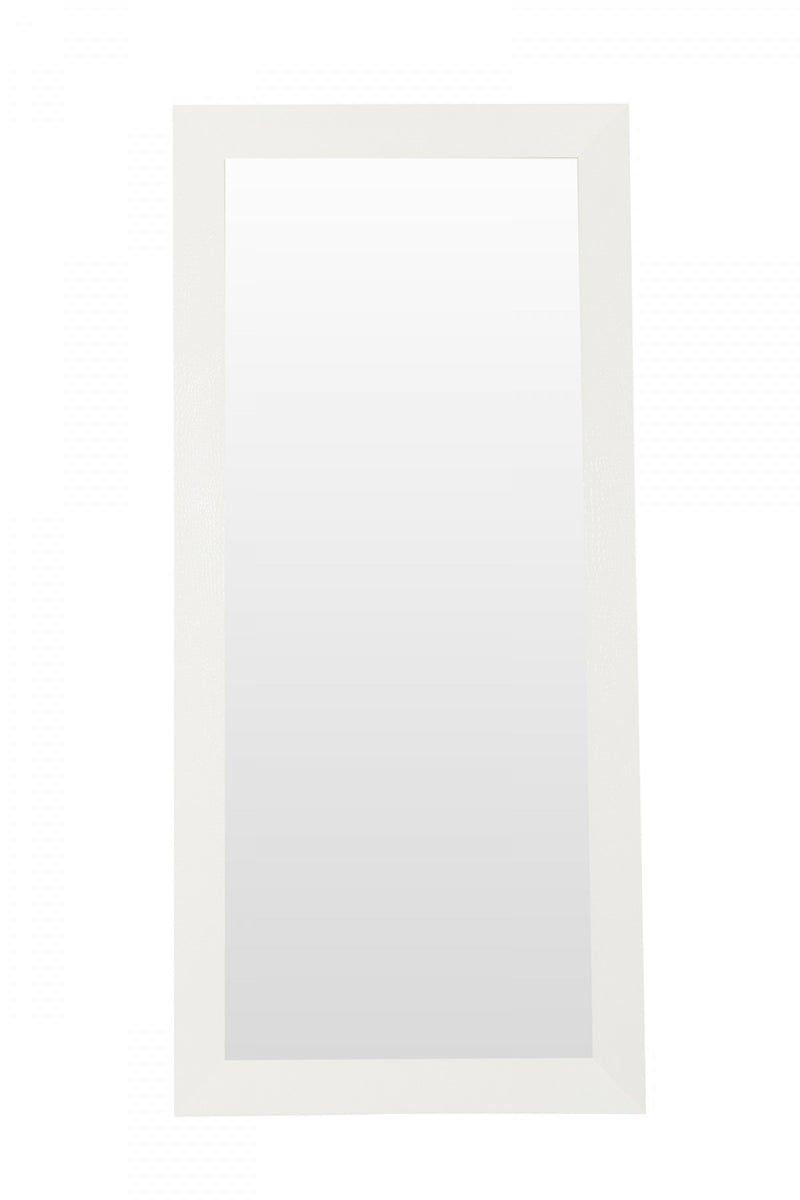 A&X Regal - Modern White Crocodile Floor Mirror