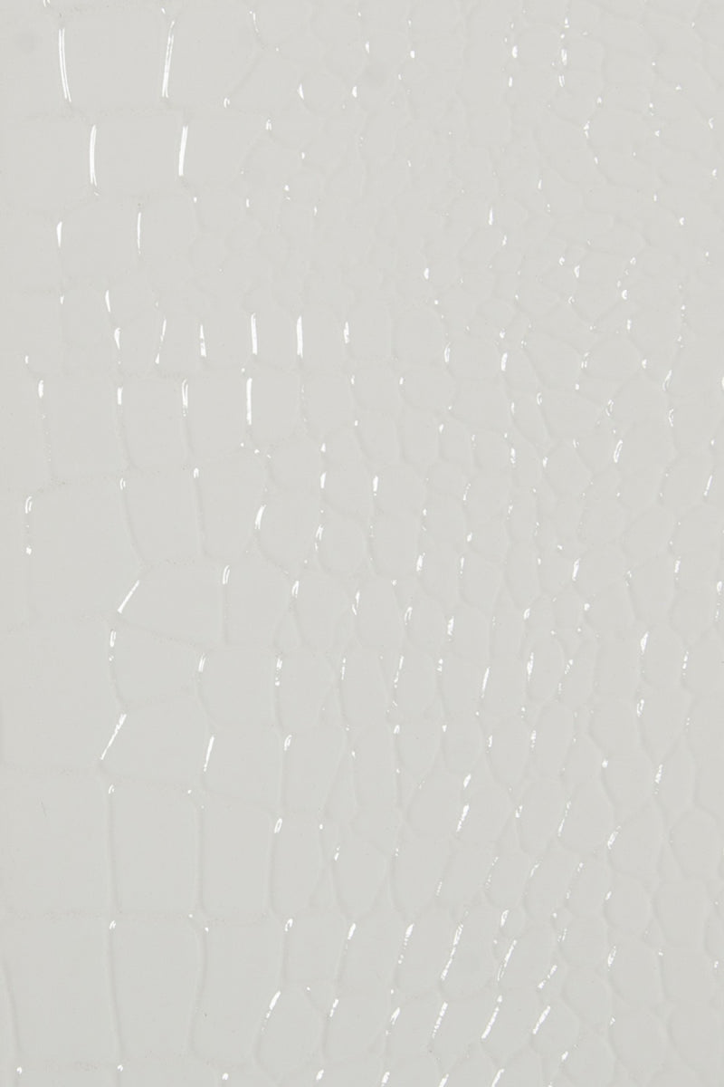 A&X Regal - Modern White Crocodile Floor Mirror