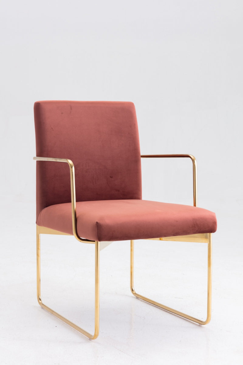Modrest Thelen Modern Copper Fabric & Gold Dining Chair