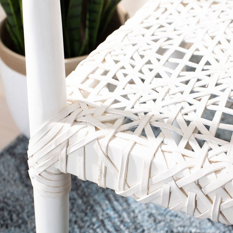 Juneau Leather Woven Accent Chair