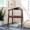 Juneau Leather Woven Accent Chair