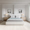 One Upholstered Platform Bed in Pearl