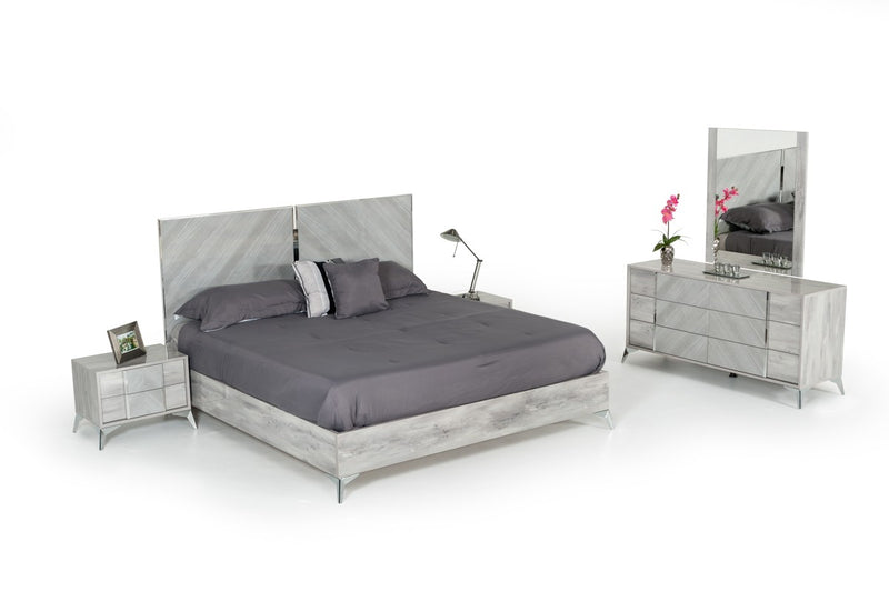Nova Domus Alexa Italian Modern Grey Bed
