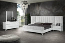 Nova Domus Angela - Italian Modern White Eco Leather Bed w/ Nightstands and Wings