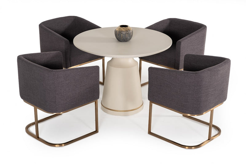 Modrest Yukon Modern Fabric and Antique Brass Dining Chair