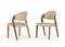Modrest Arlo Mid-Century Beige & Walnut Dining Chair (Set of 2)