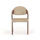 Modrest Arlo Mid-Century Beige & Walnut Dining Chair (Set of 2)