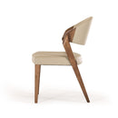 Modrest Arlo Mid-Century Beige & Walnut Dining Chair (Set of 2)