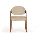 Modrest Arlo Mid-Century Beige & Walnut Dining Chair (Set of 2)