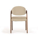 Modrest Arlo Mid-Century Beige & Walnut Dining Chair (Set of 2)