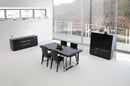 A&X Skyline - Modern Black Crocodile Lacquer Extendable Dining Table