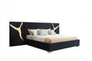 Modrest Aspen - Eastern King Glam Black Velvet & Gold Bed