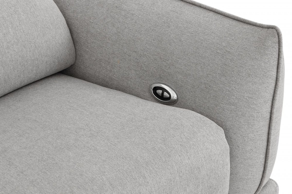 Divani Casa Austria - Modern Grey Fabric Loveseat w/ Electric Recliners