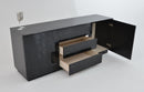 A&X Skyline Modern Black Crocodile Lacquer Buffet
