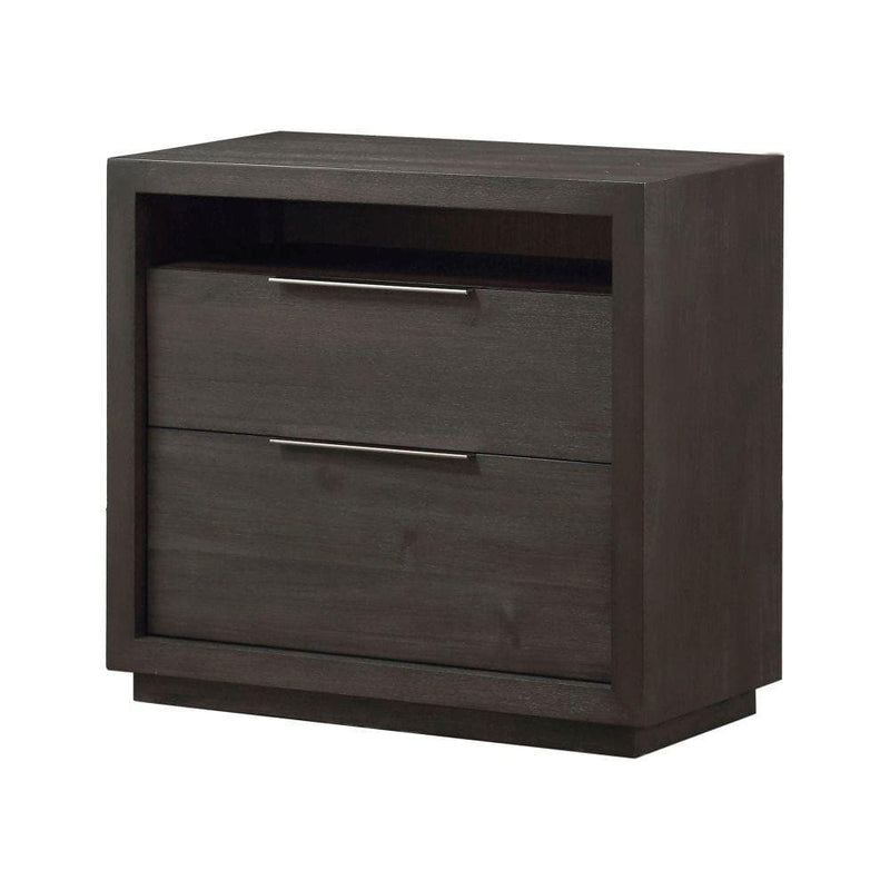 Oxford Two Drawer Nightstand in Basalt Grey