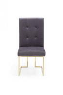 Modrest Legend Modern Grey Fabric & Gold Dining Chair (Set of 2)