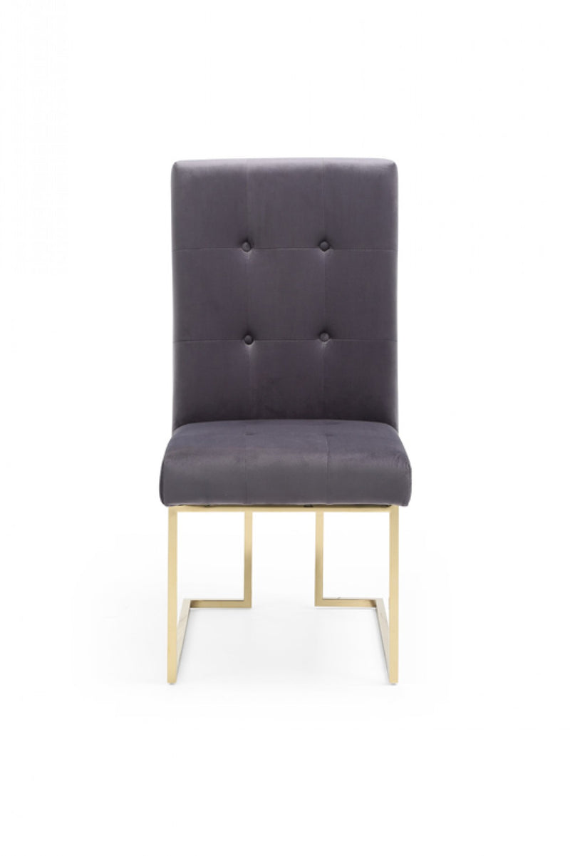 Modrest Legend Modern Grey Fabric & Gold Dining Chair (Set of 2)