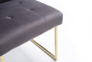 Modrest Legend Modern Grey Fabric & Gold Dining Chair (Set of 2)