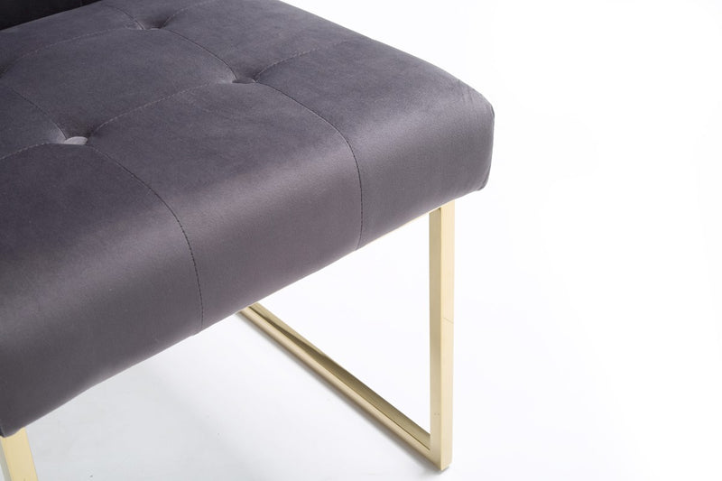 Modrest Legend Modern Grey Fabric & Gold Dining Chair (Set of 2)