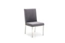Modrest Reba Modern Grey Velvet & Stainless Steel Dining Chair (Set of 2)