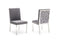 Modrest Reba Modern Grey Velvet & Stainless Steel Dining Chair (Set of 2)