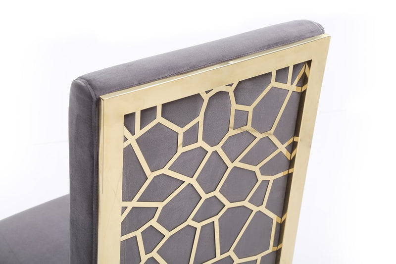 Modrest Reba Modern Velvet & Gold Dining Chair (Set of 2)
