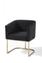 Modrest Yukon Modern Black Velvet & Gold Dining Chair