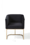 Modrest Yukon Modern Black Velvet & Gold Dining Chair