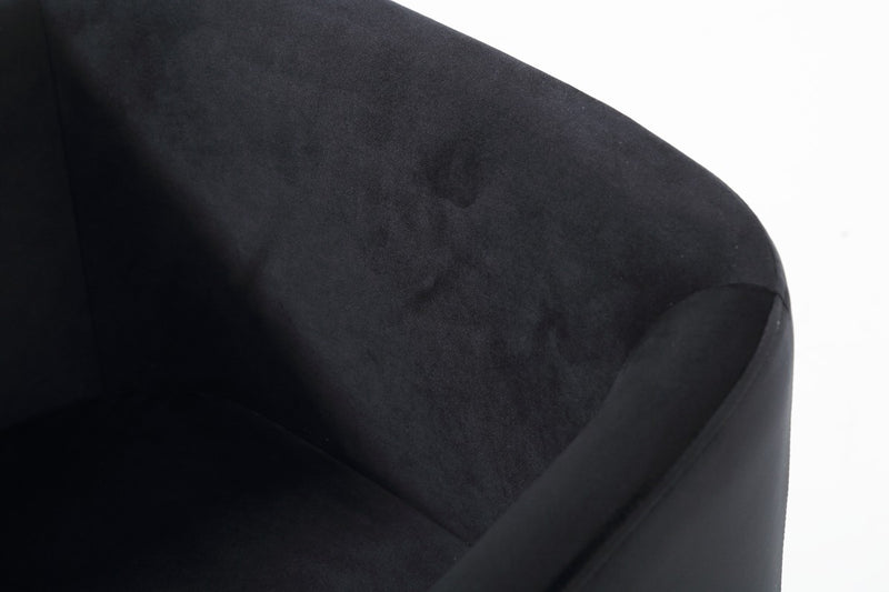 Modrest Yukon Modern Black Velvet & Gold Dining Chair