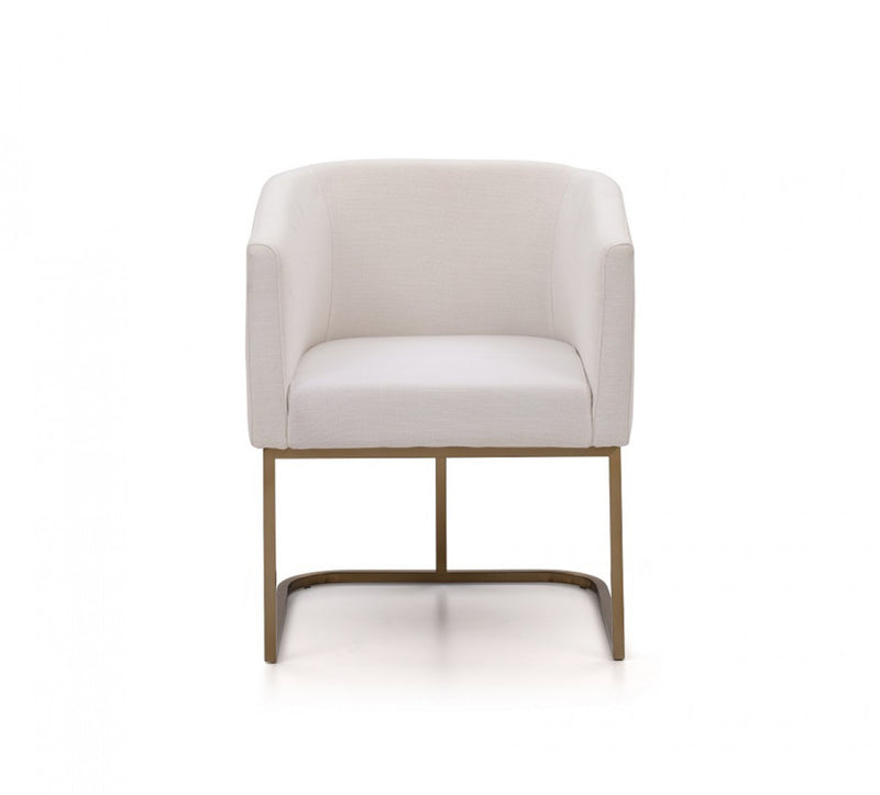 Modrest Yukon Modern Fabric and Antique Brass Dining Chair