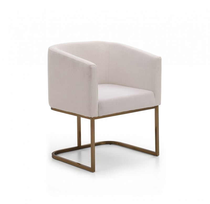 Modrest Yukon Modern Fabric and Antique Brass Dining Chair