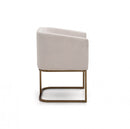 Modrest Yukon Modern Fabric and Antique Brass Dining Chair