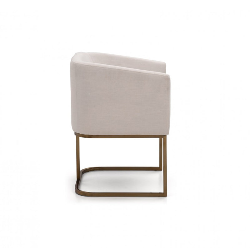 Modrest Yukon Modern Fabric and Antique Brass Dining Chair